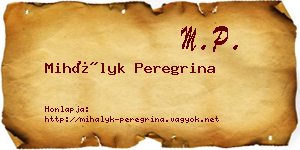 Mihályk Peregrina névjegykártya